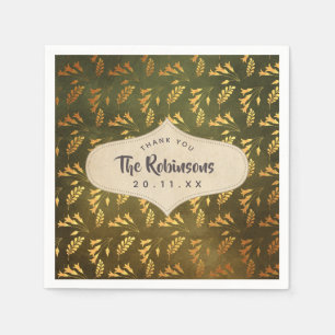 Serviette En Papier Feuille d'or de Thanksgiving