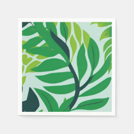 Serviette En Papier Feuilles botaniques verts