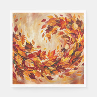 Serviette En Papier feuilles d'automne abstraites vibrantes