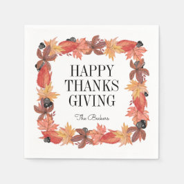 Serviette En Papier Feuilles d'automne Bon thanksgiving papier Napkin