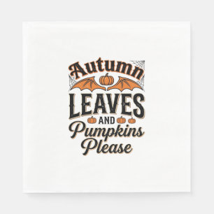 Serviette En Papier Feuilles d'automne Citrouilles S'il vous plaît Vin