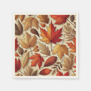 Serviette En Papier feuilles d'automne classiques