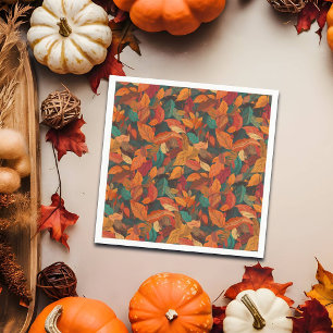 Serviette En Papier Feuilles d'automne colorées
