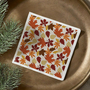 Serviette En Papier Feuilles d'automne de la fête d'Action de grâce