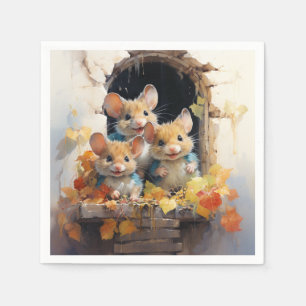 Serviette En Papier Feuilles D'Automne De Morceaux Adorables, Vue Par