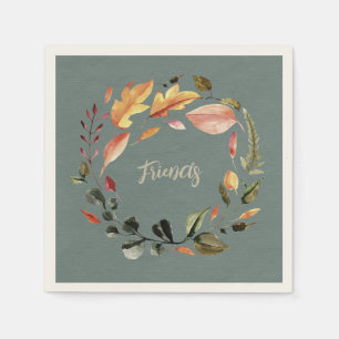 Serviette En Papier Feuilles d'automne en couleur personnalisée