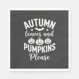 Serviette En Papier Feuilles d'automne et citrouilles s'il vous plaît_