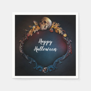 Serviette En Papier Feuilles d'automne et crâne tombent Soirée Hallowe