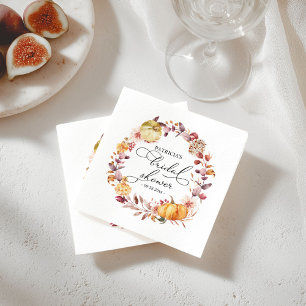 Serviette En Papier Feuilles d'automne Fleur Citrouille Mariage d'auto