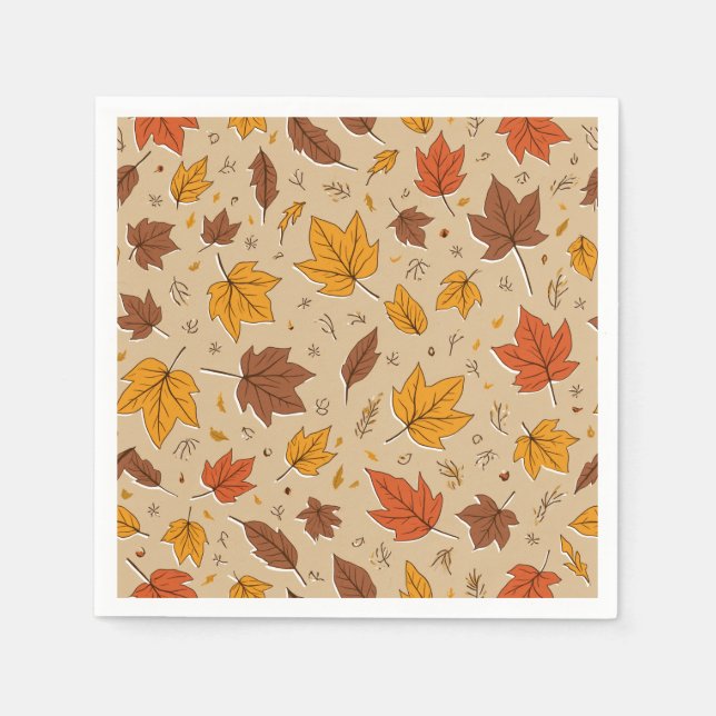 Serviette En Papier Feuilles d'automne Papier Napkin (Devant)