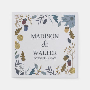 Serviette En Papier Feuilles d'automne rustique mariage de automne num