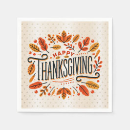 Serviette En Papier Feuilles de automne orange bon thanksgiving