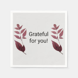 Serviette En Papier Feuilles de automne sèches rouges Napkin