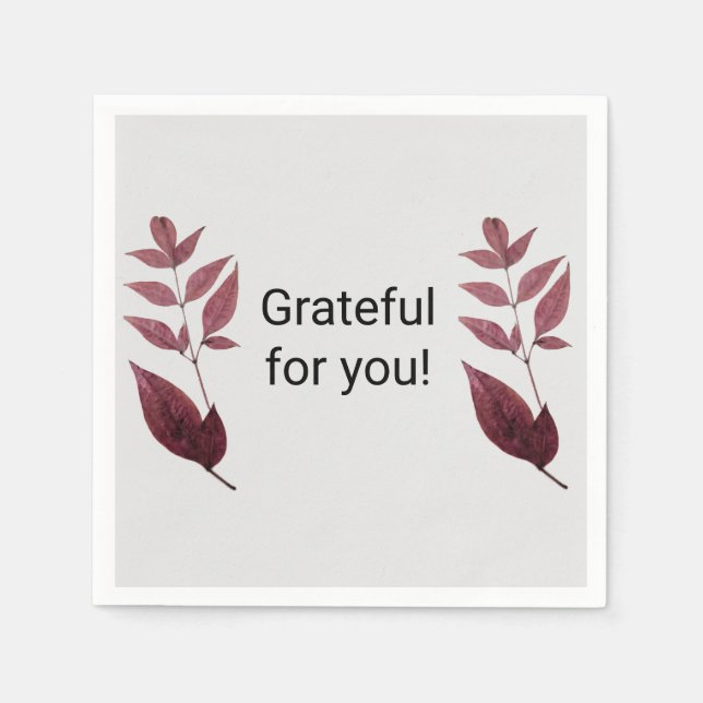 Serviette En Papier Feuilles de automne sèches rouges Napkin (Devant)