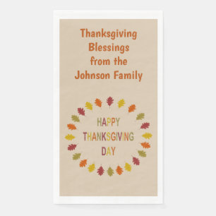 Serviette En Papier Feuilles de chêne Thanksgiving Custom