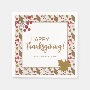 Serviette En Papier Feuilles de chute Rustique Bon thanksgiving person
