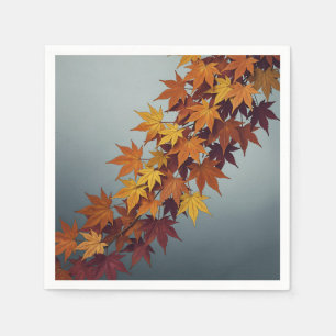 Serviette En Papier Feuilles de érable jaune orange vibrant Feuillage