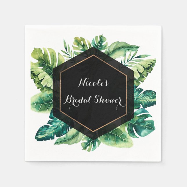 Serviette En Papier Feuilles de la forêt tropicale des pluies Élégante (Devant)