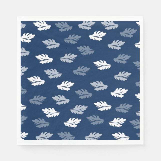 Serviette En Papier Feuilles de la marine Blue Antique Motif (Devant)