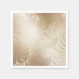 Serviette En Papier Feuilles de palmier tropical botanique Golden Shin