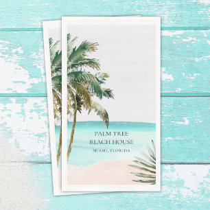 Serviette En Papier Feuilles de palmier tropical personnalisées Plage 