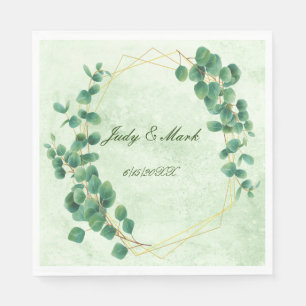 Serviette en papier feuilles d'eucalyptus à motifs