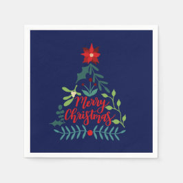 Serviette En Papier Feuilles du feuillage de Noël