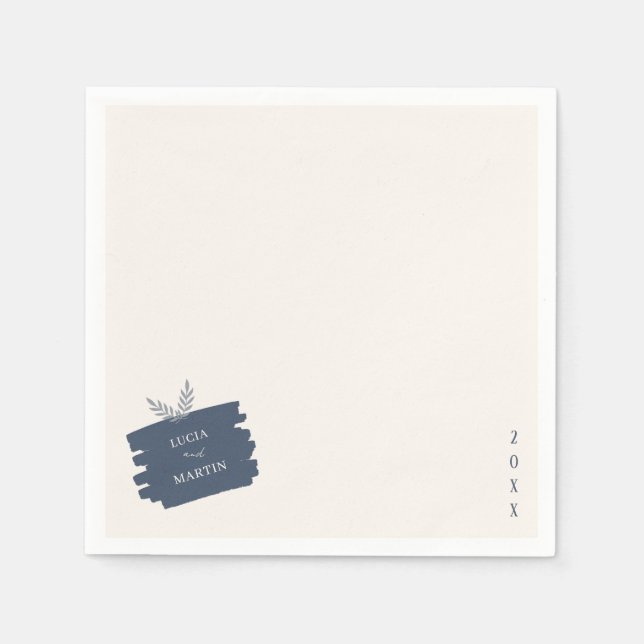 Serviette En Papier Feuilles modernes Mariage désorganisé (Devant)