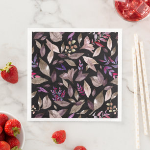 Serviette En Papier Feuilles mortes à l'aquarelle