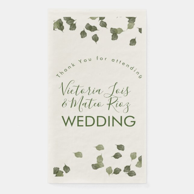Serviette En Papier Feuilles qui tombent, automne, verdure, merci  (Devant)