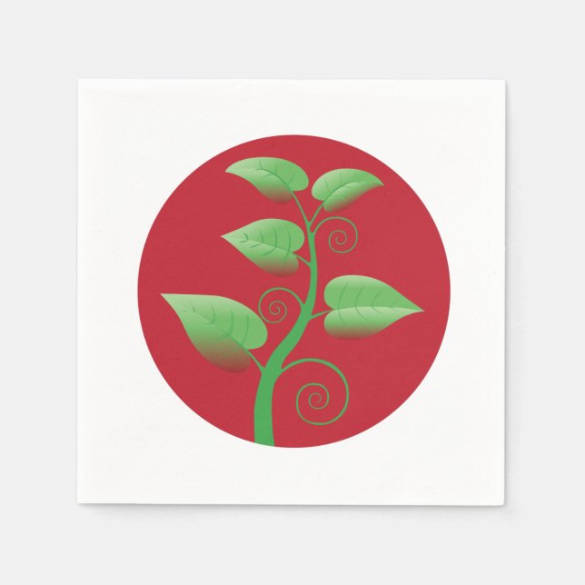 Serviette En Papier Feuilles rouges (Devant)