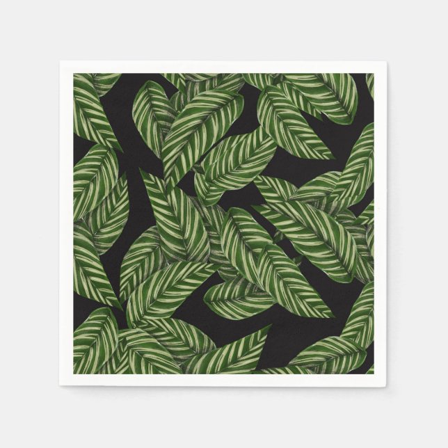 Serviette En Papier Feuilles tropicaux modernes (Devant)