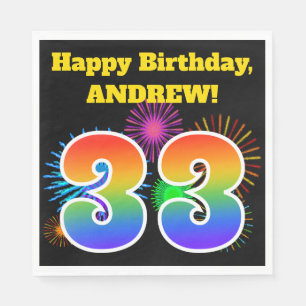 Serviette En Papier Feux d'artifice d'amusement + Motif "33"