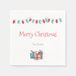 Serviette En Papier Feux de Noël et cadeaux personnalisés