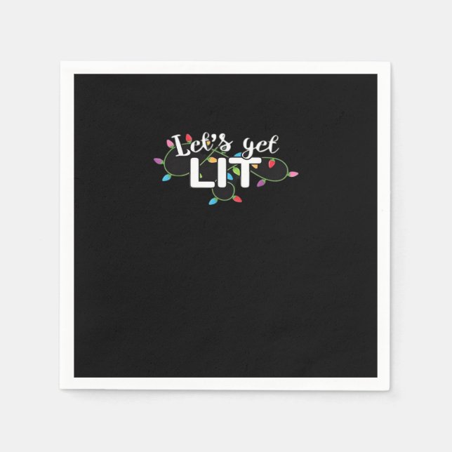 Serviette En Papier Feux de Noël Obtenons Lit Cadeau Classique (Devant)