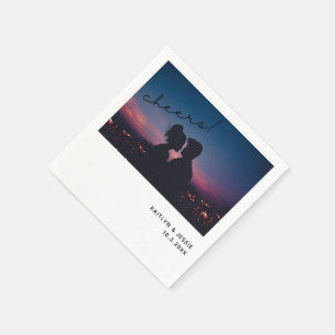 Serviette En Papier Fiançailles personnalisé photo mariage personnalis