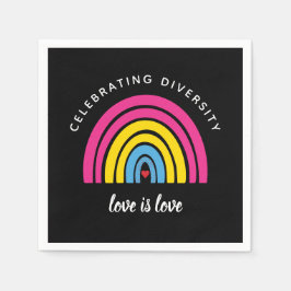 Serviette En Papier Fierté Pansexuelle Célébrer la diversité L'amour e