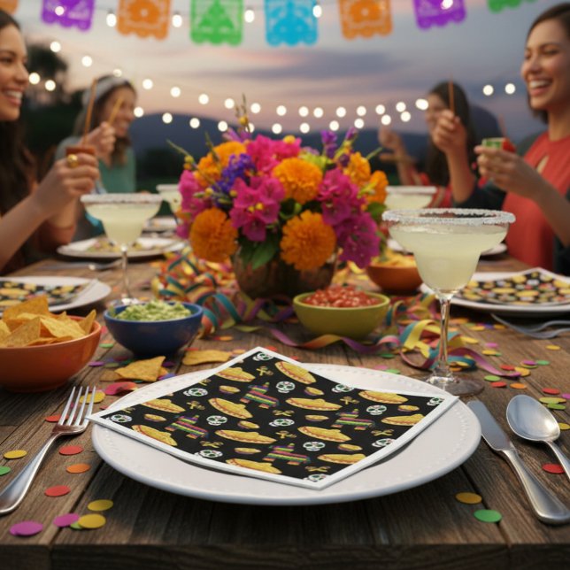Serviette En Papier Fiesta mexicaine & Día de Muertos (Créateur téléchargé)