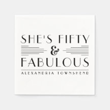 Fifty & Fabulous Lines Art Deco 50th Birthday