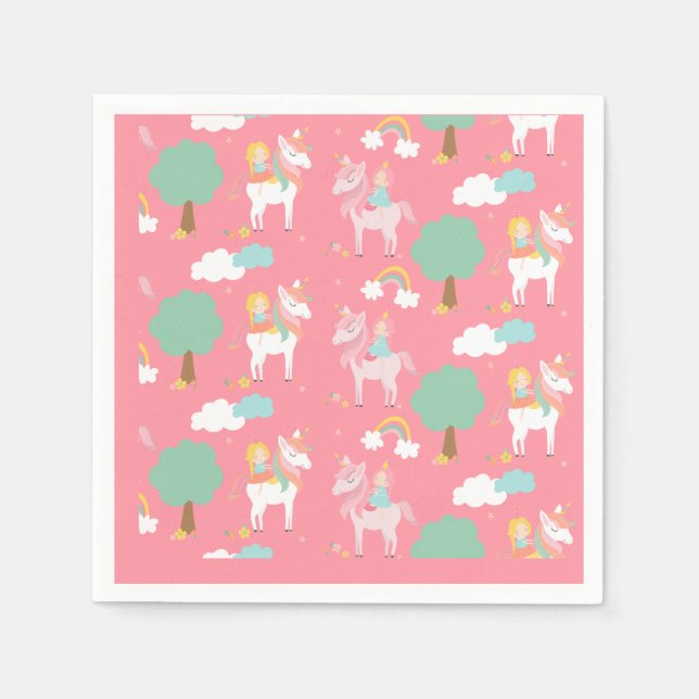 Serviette En Papier Fille À Cheval (Devant)