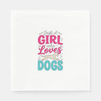 Fille aime les chiens Gravure vintage typographie