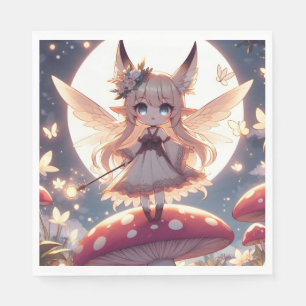 Serviette En Papier Fille Anime Pixie Hippie Lune Fée