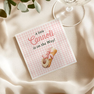 Serviette En Papier Fille au Nœud Rose Cannoli Sucré Baby Shower Itali