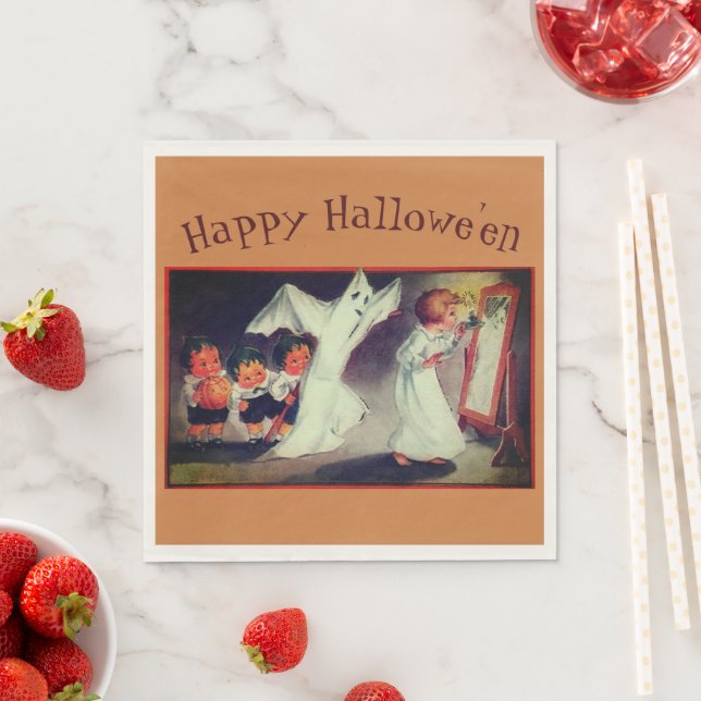 Serviette En Papier Fille avec fantôme Personnalisé Halloween Party Na (En situation)