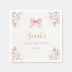 Serviette En Papier Fille Baby shower de la ceinture rose