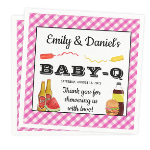 Serviette En Papier Fille BBQ Bébé-q Baby shower Papier serviettes