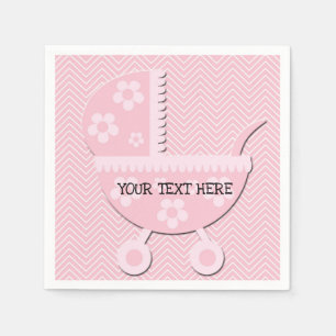 SERVIETTE EN PAPIER FILLE BÉBÉ - NAPKINS BABY SHOWERS