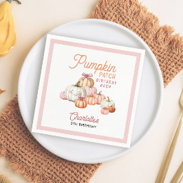 Serviette En Papier Fille Citrouille Patch Bows fête d'anniversaire