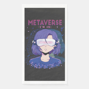 Serviette En Papier Fille d'anime lunettes de réalité virtuelle Servie