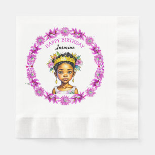 Serviette En Papier Fille d'anniversaire personnalisée Princesse de co